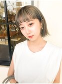 ハイトーン×切りっぱなしボブ