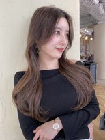 愛され内巻きレイヤーボブくびれミディモーブカラー
