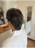 メッシュキャップ風ハイライト×ツイストスパイラルパーマ