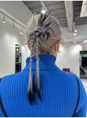 お呼ばれヘアセット結婚式ハイライトミディアムヘアウルフ小顔