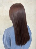 ピンクブラウン 艶髪 髪質改善 韓国風 顔まわり 顔周り