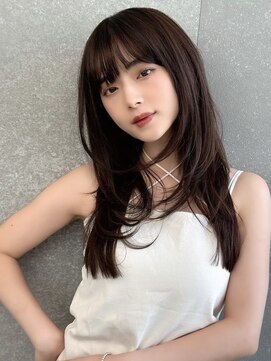 ルームバイシー 新宿(Loom. by Sea) ココアベージュ×レイヤー[小顔/黒髪/オリーブグレー]