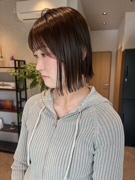 【mimura】ストレートボブ　外はねボブ　ココアブラウン　草加