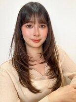 ビーチ(BEACH) イメチェン/ピンクベージュ/ミディアムレイヤーカット/前髪/韓国