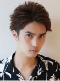 七三オールバック ツイストパーマ ビジネス かき上げヘア