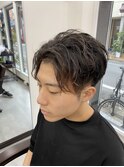 前下がりセンターパート