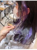濡れ髪　切りっぱなし　くすみピンク　セミウェットウェーブ