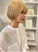 ハイトーンカラー韓国風前下がりマッシュボブc5上尾10代20代30代