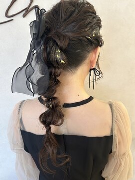 リンク(Link) ヘアセット/編み下ろし/編み下ろしアレンジ/お呼ばれヘア/金箔