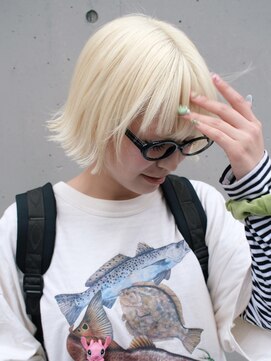 ピークアブー 原宿ハラカド(PEEK-A-BOO) ボブ抜きっぱなしブロンド/ホワイトブロンド/抜きっぱなしボブ