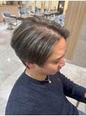 メンズハイライトセンターパート@30代40代50代60代