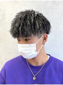 ツイストパーマ/ホワイトメッシュ/ショートマッシュ