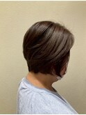大人上品なツヤ髪ショートボブ＊マロンベージュ＊40代50代