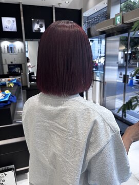 エアー 銀座タワー(AIR) 【藤岡】後ろ姿映えワインレッドボブ