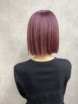 サニー 渋谷(SUNNY) モーヴピンク、ダブルカラー、切りっぱなしボブ、ケアブリーチ