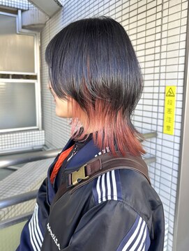 20代30代40代 ミディアムウルフクラゲヘアー/インナーカラー