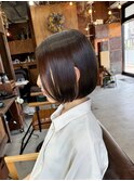 【山本智文】ブラウンカラーコンパクトボブ