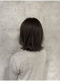 ミディアム 外ハネボブ ハイライト込みグレージュ