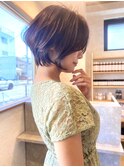 ショートボブ×傷めない白髪染め[30代/40代/50代]