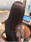 ダークブラウン　髪質改善ストレート　艶髪　透明感カラー　艶感