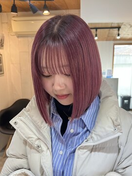 キラ 原宿(KILLA) ブリーチありダブルカラー/ピンクベージュ/ボブカット