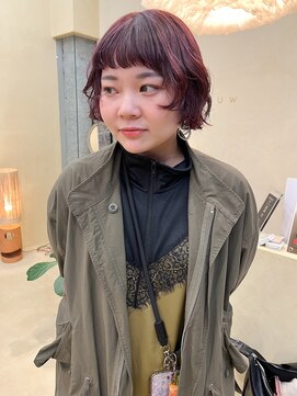 スニュウ(snuw) 【snuw_ayano】ボブ/ワインレッド/ダブルカラー