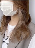 20代30代大人可愛いミルクティーベージュインナーカラー