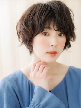 カバーヘア ブリス 北浦和(COVER HAIR bliss) グレージュ小顔ウェーブパーマフェザーショートZ北浦和30代40代