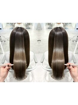 【ダメージレス縮毛矯正】触りたくなる極上のツヤ髪に。指通りもなめらかな自然なストレートが叶う[銀座]