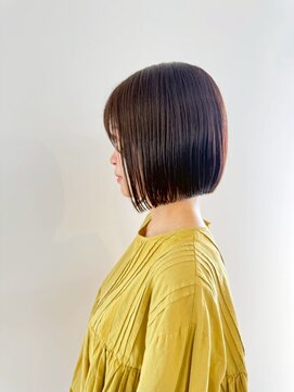 ミルヘアデザイン(mil hair design) ボブ　ミルクティーベージュ　艶髪　髪質改善カラー　ショート
