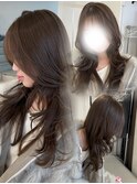 ブラウングレージュ &nbsp;レイヤーカット ハッシュカット