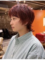 ノーム(norm)&nbsp;マッシュパーマハッシュカットレイヤーカットレッドブラウン
