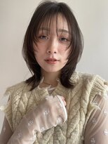 ブラウヘアアンドケア(care) 大人可愛いマッシュウルフ×透明感オリーブグレージュ