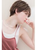 グレージュ ツヤ ショート マッシュショート