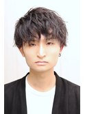 ツーブロックツイストスパイラルパーマメンズショート髪質改善