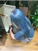 ブルーカラー　ペールブルー　水色カラー　ケアブリーチ