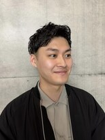 サンバレー(SUNVALLEY)&nbsp;爽やかツーブロックメンズビジネス黒髪パーマスタイル