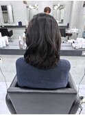 黒髪/グレーベージュ/レイヤーロング/前髪パーマ/銀座/東銀座