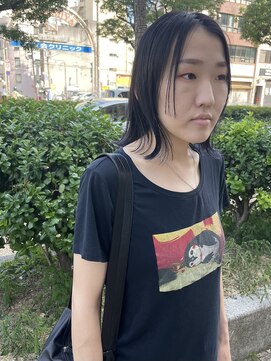 イナズマヘアー(INAZUMA HAIR) ◎ダークヴァイオレット×外ハネボブ×ステップカット◎