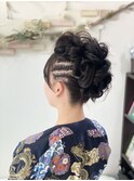お祭りにカールモヒカンヘア
