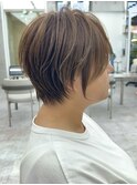 大人ショートボブ丸みショートカットマッシュショート前髪なし