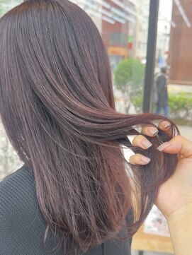 ビューブルー 亀戸錦糸町(VIEW BLUE) ◎美髪カールピンクブラウンロングセミディ似合わせ前髪