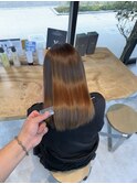 美髪シアーカラー髪質改善レイヤーカット切りっぱなしボブ