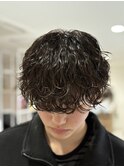 襟足を残して。波巻きスパイラルパーマ