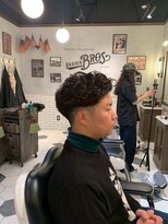 バーバーブロス 長堀店(BARBER BROS) 【BarBerBROS】ウェーブパーマ ニュアンス 毛流れパーマ