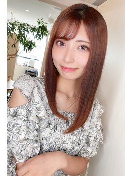 ヘアーズ ベリー 香椎店(hairs BERRY) BERRY/ミディアム/美髪/斜めバング/デザインカラー/夏