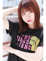 ラフィス ヘアー バース たまプラーザ店(La fith hair Bath) 【La fith】 チェリーレッド×切りっぱなしミディ