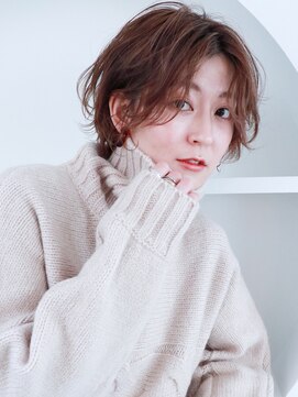 アルバム 銀座(ALBUM GINZA) モカブラウンショートスタイル_ハイライトカラー_7064