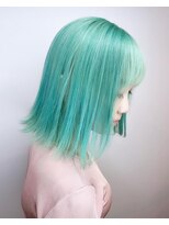 アミ ヘアー ガーデン(ami hair garden)&nbsp;ターコイズグリーン×ボブ