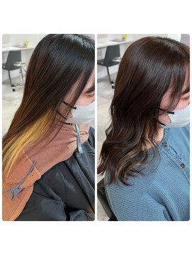 アイディール 心斎橋店(:ideal) 20代30代40代☆インナーカラー☆ビフォーアフター☆透明感カラー